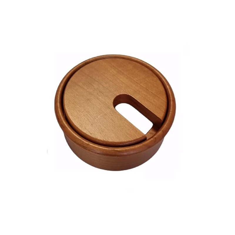 Gedotec Cable grommet, cherry wood, lacquered, plain, 1 piece round