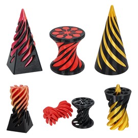 3 Packs Impossible Cone, 3D Printed Spiral Cone Fidget Toy, Impossible Cones Passthrough Impossible Pyramid for Relaxing, Spiral Fidget Toy Passthrough Impossible Cone, Mini Stress Relief Gift