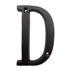 5.1 Inch High Cast Iron House Letter, Solid Home Address Letter, Elegant Black Brown Finished, Matching Perfect with 5.5 Inch House Numbers, Letter D
