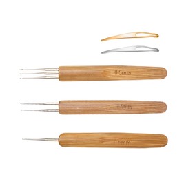 5 Pieces Dreadlock Crochet Hook Tool Kit Braid Hair Dreadlocks Needle Weaving Crochet for Braid Craft (0.5mm)