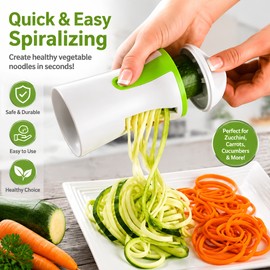 Vegetable Spiralizer Slicer for Healthy Cooking – 3-Blade Spiral Cutter for Carrot, Cucumber, Potato and Salad Preparation