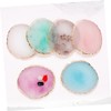 OHPHCALL 6pcs Nail Art Palette Round Resin Agate Nail Mixing