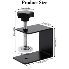 Aleker 2 Pcs C Clamps, Heavy Duty Metal C Clamp, Stainless Steel Drawer Desk Clamp, Universal Small Clamps for Woodworking Welding Mounting Fixed Repair