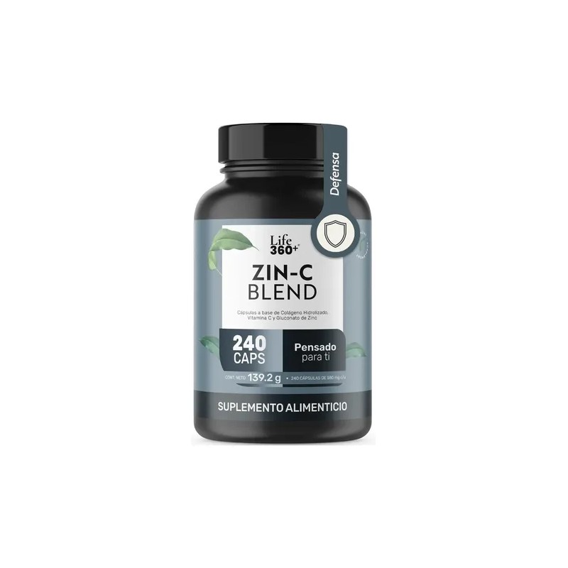 Zinc Vitamina Life360 Zin Blend 240 Cápsulas Colageno Sabor