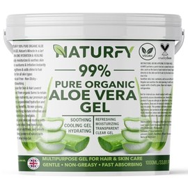 Pure & Organic Aloe Vera Gel for Skin, Body, Face & Hair | Non-Sticky, Fast Absorbing Formula for Soothing, Refreshing & Healthy Looking Skin Moisturiser For After Sun Care 1kg