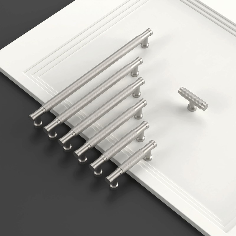 Amerdeco 10 Pack 3.75 Inch(96mm) Brushed Satin Nickel Cabinet Pulls