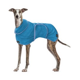 Tuff Pupper Fast Drying Dog Bath Robe | 800 GSM Plush Dog Towel Bathrobe/Dressing Gown | Super Absorbent Pet/Puppy Bathrobe | Adjustable Hood & Belly Strap | Super Soft | Fast Drying (XXL, Blue)