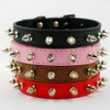 Dogs Kingdom Pu Leather One Row Studded Spiked Adjustable Dog