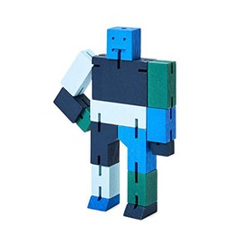 Areaware Cubebot® Capsule Collection | 3D Puzzle Robot | Blue Multi | David Weeks (Micro)