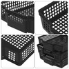 Waikhomes Stackable Plastic Woven Basket Organizer, Multi-function Stackable Basket Tray,