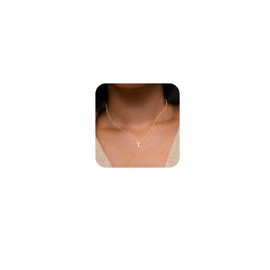 ZZLAY Gold Bubble Letter Necklaces for Women, 18K Real Gold Plated Brass Cute Chunky A-Z Initial Pendants, Dainty Charm Necklace,Gift for Women, Medium, Gold Plated, No Gemstone