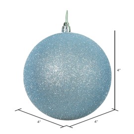 Vickerman 4" Baby Blue Glitter Ball Ornament, 6 per Bag