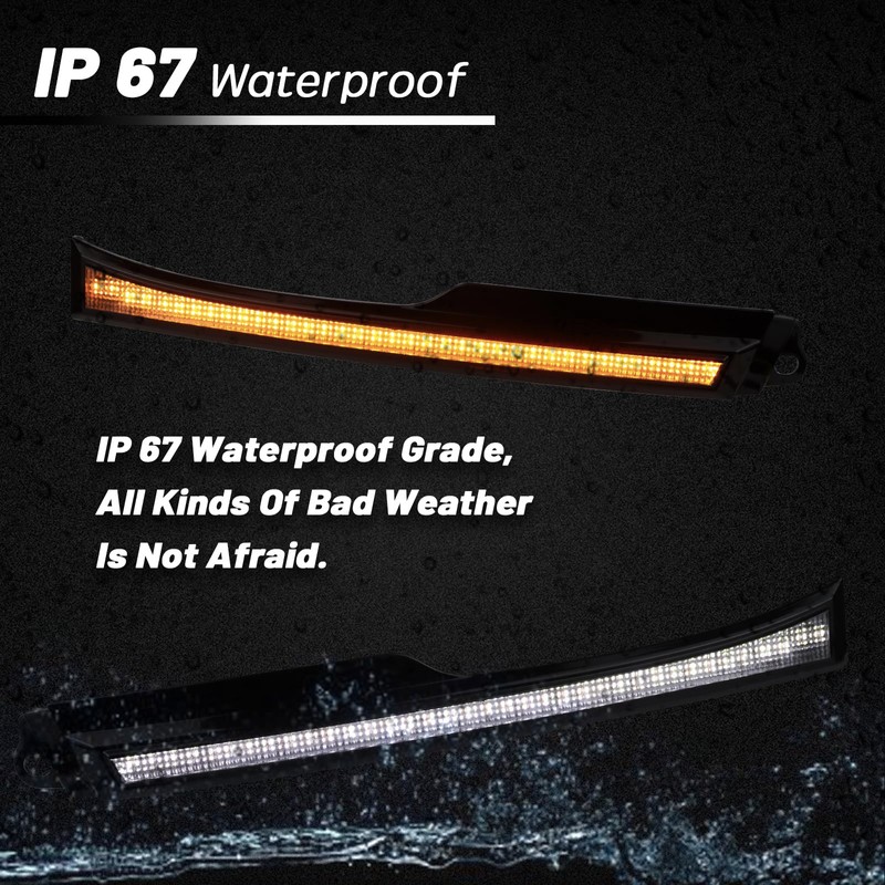 Switchback White/Amber LED Front Side Marker Headlight DRL Amber Sequential