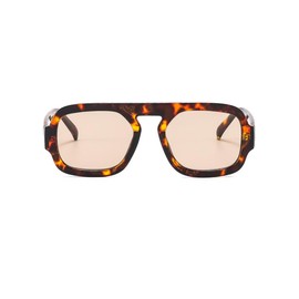 IKUVNA Retro 70s Square Aviator Sunglasses for Women Men Trendy Style Flat Frame Vintage Square Shades (Tortoise Light Brown)