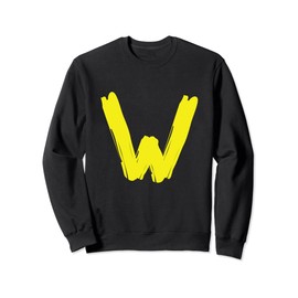 Creative Bold Yellow Letter W - Design Alphabet - Marker Sweatshirt