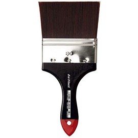 da Vinci Oil & Acrylic Series 5040 Top Acryl Paint Brush, Flat Mottler Red/Brown Synthetic with Plainwood Handle, Size 80