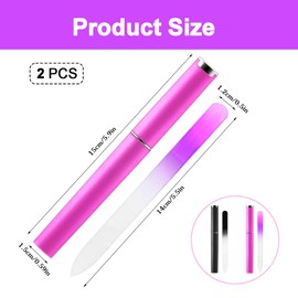 2 Pcs Glass Nail Files with Case, Glass Nail File, Professional Crystal Nail File, Manicure Pedicure Tool Glass Nail Files for Natural Nails for Women Christmas Stocking Stuffers Gifts