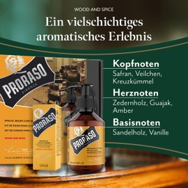 Proraso Beard Care Kit for Men, Beard Wash & Oil with Sandalwood to Tame, Cleanse & Detangle Full, Thick and Coarse Beards, Wood & Spice