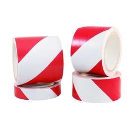 GGR Supplies SST-618C Red & White Hazard Warning Safety Stripe Tape: 6" in. Wide x 18 yds.
