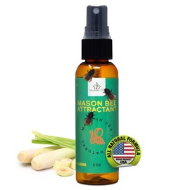 Donaldson Farms Mason Bee Attractant Spray – Made with Natural Lemongrass Oil to Lure Pollinating Bees, Easy to Use Garden Spray for Bee Houses, Nests, Flowering Plants & Fruit Trees – 2 oz