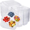 LATERN 25Pcs Bento Snack Containers, 16CM x 16CM 4 Compartments
