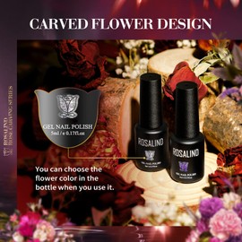 ROSALIND Smalto Semipermanente per Unghie, 8 Colori Colori Glitter Nero Rosa Viola Oro Argento, 5ml Gel Unghie Soak Off UV Lampada, Smalti per Unghie Nail Art Gel Nail Polish Set 8pcs