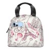 Lunch Bag Pink Eiffel Tower Print Large Capacity Lunch Box