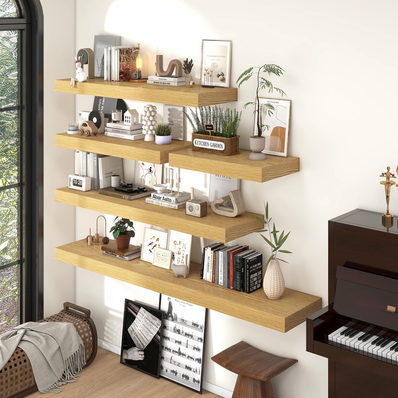 FLYJOE 24 Inch Long Floating Shelves for Wall Set of