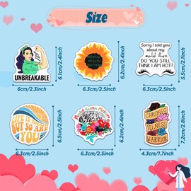 100PCS Stickers, Hianjoo Laptop Decals Cup Decorations Vinyl Waterproof Mental Health Stickers for Water Bottles Windows Snowboard Envelopes Mind Health Theme Gifts Tags Kids Teens Adults