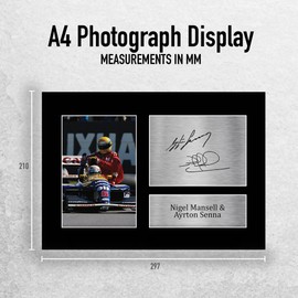 HWC Trading A4 Nigel Mansell & Ayrton Senna Formula 1 Gifts Printed Signed Autograph Picture for F1 Formula 1 Racing Fans