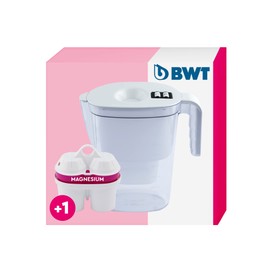 BWT Tischwasserfilter Vida inkl. 1 Filterkartusche Magnesium Mineralized Water I Manueller Zähler I 2,6 Liter I Weiss, Weiß