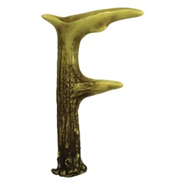 Rivers Edge Products Faux Deer Antler Letters Wall Decor, 8-Inch Resin Wall Mounted Decorative Alphabet Letters, Monogram Fome Decor, Rustic Wall Art and 3D Antler Decor, Letter F