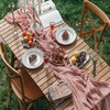 FOLAI Pack of 2 Boho Cheesecloth Table Runner Table Cloth