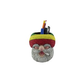 World of Wonders Rasta Gnome Pen Holder "Don't Bogart It" Rastafari Gnome with Beanie Pencil Holder Desk Organizer Gnome Container Makeup Brush Holder