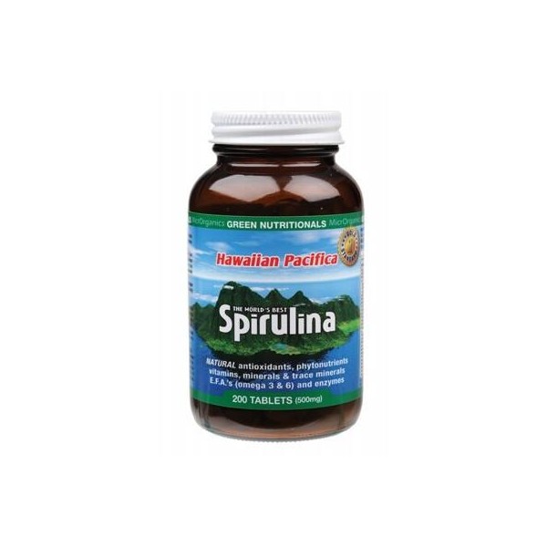 GREEN NUTRITIONALS Spirulina Tablets Hawaiian Pacifica (500mg) 200