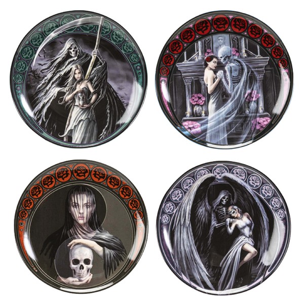 Ebros Gift Pack Of 4 Gothic Dance With Death Grim
