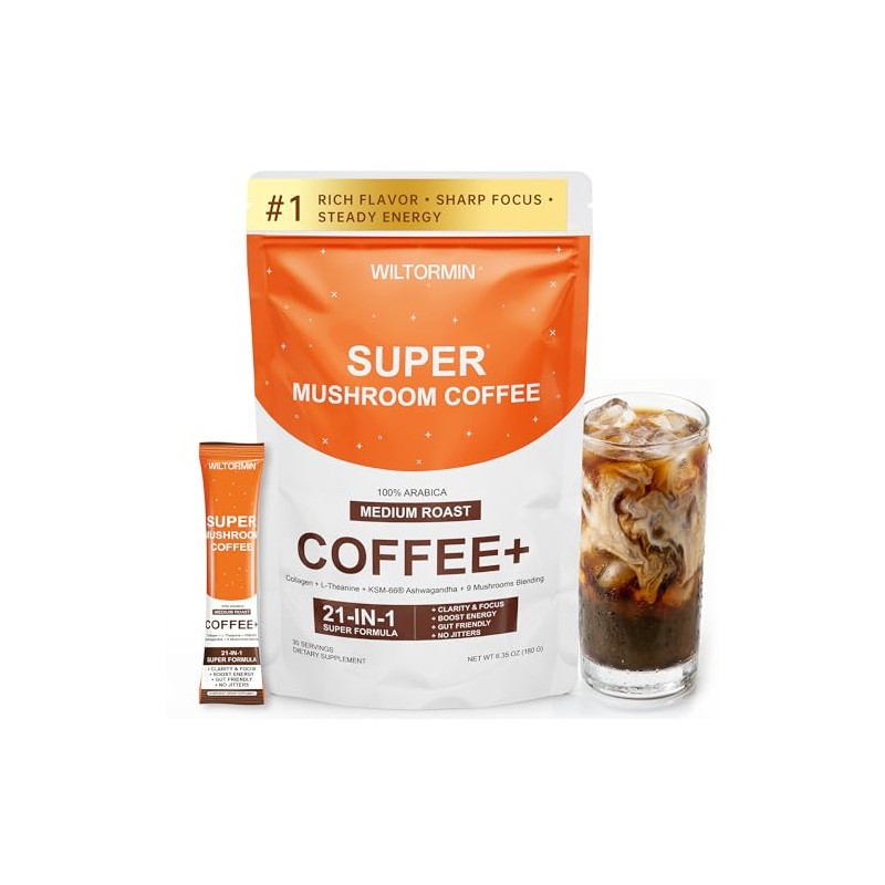 Mushroom Coffee with Collagen & Adaptogens for Focus & Energy