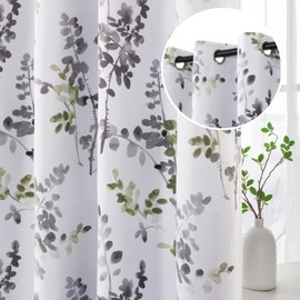 H.VERSAILTEX Blackout Curtains for Bedroom Thermal Insulated Grommet Panels Noise Reduction Window Drapes Room Darkening Curtains for Living Room(2 Panels, 52x45 in, Grey and Sage)