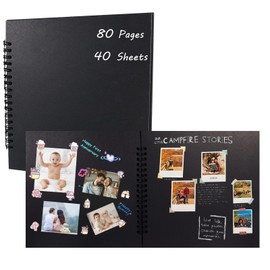 Solinorex Album Fotografico Scrapbooking - Album Foto Personalizzabile 20 X 20cm, 80 Pagine Scrapbook Fai Da Te, Scrapbook Neri Per Matrimoni Compleanni Anniversari