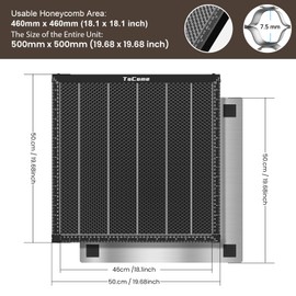 ToCome Honeycomb Laser Bed 500 x 500 x 22 mm Steel Honeycomb Cutting Bed for D1, D1 Pro Falcon Falcon 2 and Most Laser Engraver, 19.68 x 19.68 Inch