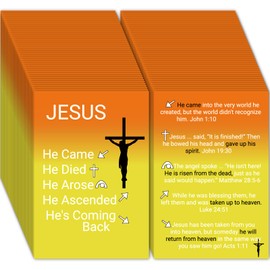 Fankya 240pcs Gospel Tract Cards Plan of Salvation Cards Pocket Holy Prayer Cards Bible Tracts Postcards Inspirational Mini Bibles in Bulk Christian Tracts for Evangelism Church Gifts (Jesus Came)