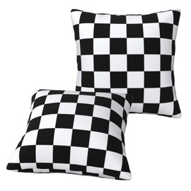 Nezweld Checkered Black and White Pillow Cover 16x16 Set of 2,Plaid Throw Pillow Covers Farmhouse Outdoor Pillow Cushion Case for Couch Living Room Bedroom Bed Sofa Modern Home Decor