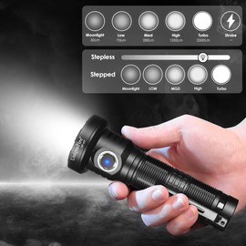 UniqueFire H7 Small Flashlight 2500 High Lumens Rechargeable, Portable Powerful Mini Flashlight with SFT-40 LED & TIR Lens, Super Bright Pocket LED Flash Light for Night Lighting, Home Emergency