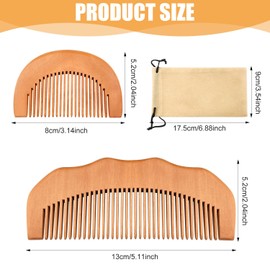 GZkushi Geburtskamm für Frauen Wehenkamm aus Holz Geburtsgeschenke, Geburtshilfen für Schwangere Massagekämme mit Kordelzugbeutel Großer Kamm 13 * 5,2 cm/Kleiner Kamm 8 * 5,2 cm