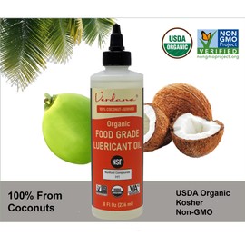 Verdana Food Grade Lubricant Oil – Organic, Kosher, NSF H1, Non-GMO – Petroleum-Free Light Machine Oil for Meat Slicers, Grinders, and Food Contact Equipment – Rust & Corrosion Inhibitor – 8 Fl Oz
