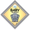 Autoschild mit Elefantenmotiv, Aufschrift "Baby on Board", Aufschrift "Grandchild on
