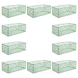 Yardwe 10pcs Square Floral Foam Cage Flower Holder for Fresh Flowers Table Centerpiece Floral Arrangement Cage Bowl Green