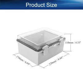 Heyiarbeit 1Pcs 170x220x110mm/6.69" x 8.66" x 4.33" ABS White Dustproof Electronic Junction Box Switch Shell Enclosure Project Box Case DIY Box Junction Case Enclosure
