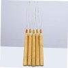 Gatuida 5pcs Hair Extension Loop Needle Threader Wooden Handle Hair