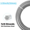 1/2” Stainless Steel Cable, 30ft 304 Stainless Steel Aircraft Cable